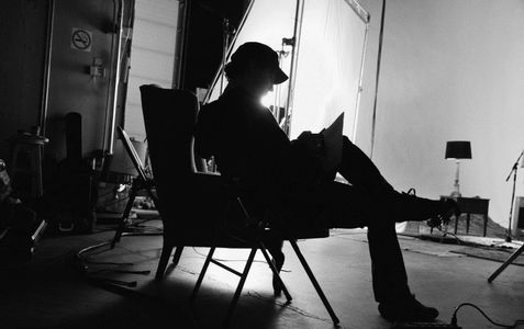 In between takes.