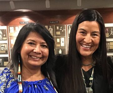 On set of the Glorias with Kimberly Guerrero