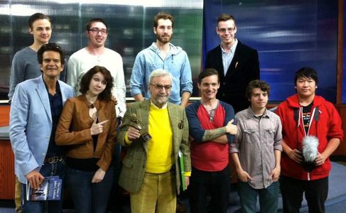 SHSU Visit Director John Avildsen. Front L-R: Tom Garret,Thelsea Harmon, JGA, Monty Sloan, David Howard, Khoi Nguyen. Ba