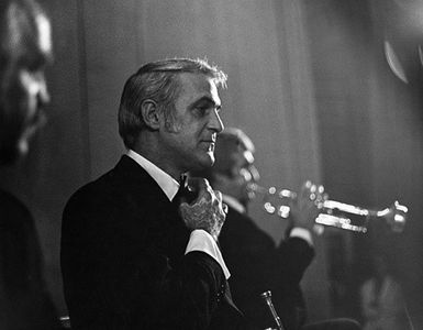 Pete Candoli (brother Conte in background) circa 1970s ** Sheryl Deauville Candoli Collection Trumpeter, Jazz, Musician,