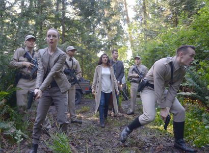 Nimrat Kaur, Josh Helman, Tom Stevens, and Kacey Rohl in Wayward Pines (2015)