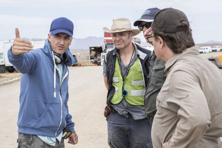 (L-R) Director Greg McLean, DP Toby Oliver, 1st AD Jamie Crooks, 2nd Unit DP and Director Ernie Clark on set of Wolf Cre
