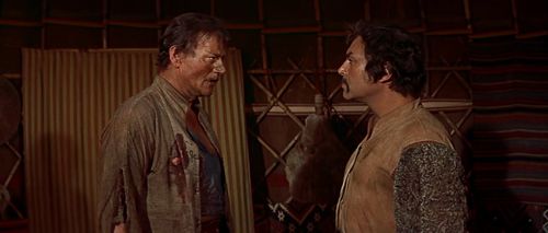 John Wayne and Pedro Armendáriz in The Conqueror (1956)