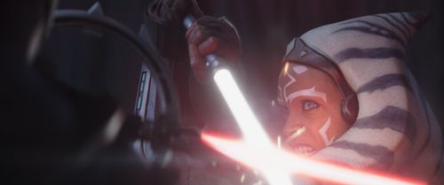 Rosario Dawson and Paul Darnell in Ahsoka (2023)