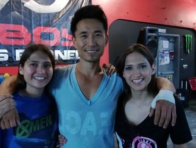 From left, Evette Betancourt, James Kyson, Cassandra Betancourt
