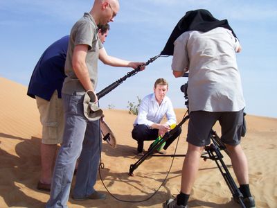 On set in Dubai