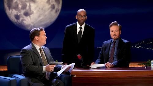 Conan O'Brien, Andy Richter, and Pierre Bernard Jr. in Conan (2010)