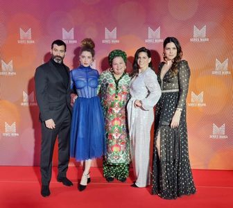 Yehuda Levi, Mia Iwryn, Noa Koler, and Rama Burshtein at an event for Fire Dance (2022)