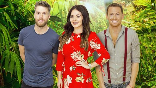 Joe Swash, Joel Dommett, and Scarlett Moffatt in I'm a Celebrity... Extra Camp (2016)