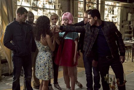 Bae Doona, Max Riemelt, Brian J. Smith, Miguel Ángel Silvestre, Tuppence Middleton, Tina Desai, and Toby Onwumere in Sen