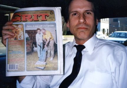 Dan Gifford in Williamsport, PA with famous local paper while on assignment for FOX' A Current Affair. Grit is published