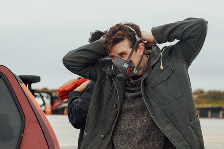 Conor William Wright on the set of Grey Dog