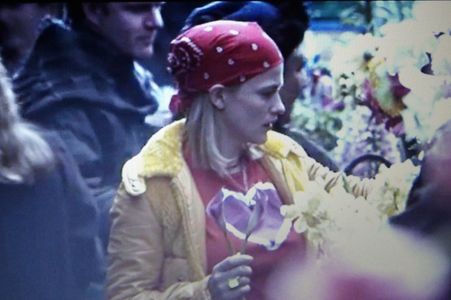 Screenshot from the movie Stigmata, (Actress Patricia Arquette in the middle) and (Jeffrey J. Ayers on the left)