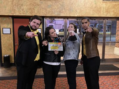 Jalen Wilson-Nelem, Jessie Carl, Adam DeFilippi, and Caitlin Cavannaugh in Movie Theater Massacre (2023)