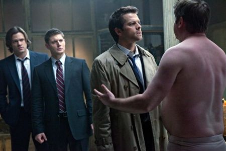 Jensen Ackles, Misha Collins, Lex Medlin, and Jared Padalecki in Supernatural (2005)