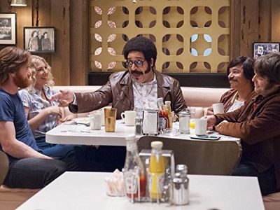 Ari Graynor, Al Madrigal, Andrew Santino, and Erik Griffin in I'm Dying Up Here (2017)