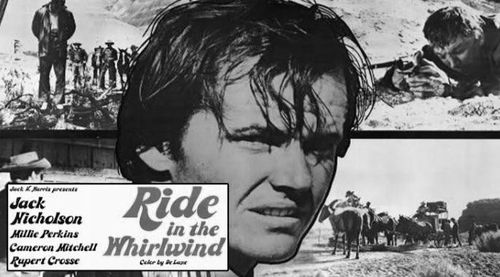 Jack Nicholson, Harry Dean Stanton, Tom Filer, Cameron Mitchell, and Millie Perkins in Ride in the Whirlwind (1966)