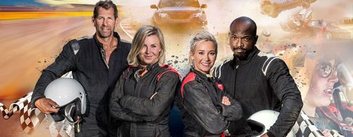 Kodjo Akolor, Magnus Wislander, Ellen Bergström, and Elisa Lindström in Det stora racet (2018)