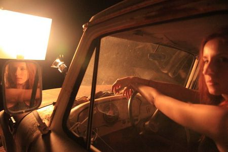 Linda Paice on set