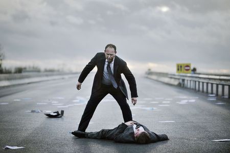 Olivier Gourmet and Sylvain Deblé in The Minister (2011)