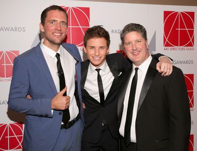 Owen Benjamin, Eddie Redmayne, and Dave Blass attend the Art Directors Guild Awards