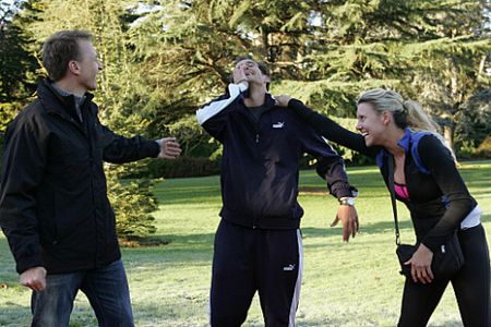 Phil Keoghan, Danielle Stout, and Eric Sanchez in The Amazing Race: Low to the Ground, That's My Technique (2007)