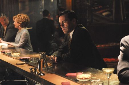 Jon Hamm, Al Jean, and Stephanie Gillis in Mad Men (2007)