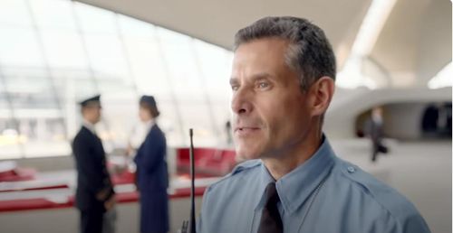 Me the dancing TSA Agent in this French Handbag Commercial