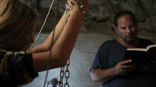 On the set of Cellar Secret, due out by Jan 2017.. those chains were heavy and cold!