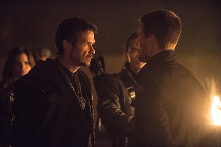 Katrina Law, Karl Yune, Stephen Amell, and Matt Nable in Arrow (2012)