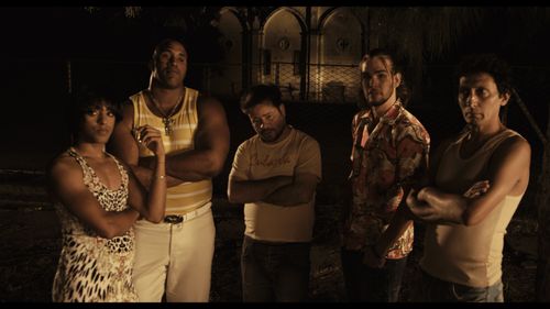 Jorge Molina, Alexis Díaz de Villegas, Jazz Vilá, Andros Perugorría, and Eliecer Ramírez in Juan of the Dead (2011)