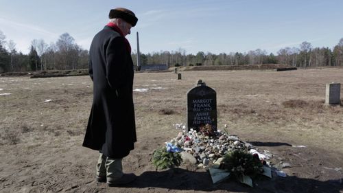 Buddy Elias, Anne Frank's cousin at her memorial in Bergen Belsen