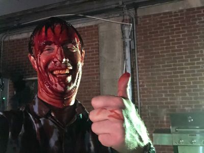 Nothing like being doused in stage blood at four in the morning! BABY MONITIOR(2019)