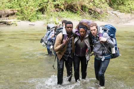 Wes Robinson, Brandon Scott, Corbin Reid, James Allen McCune, and Callie Hernandez in Blair Witch (2016)