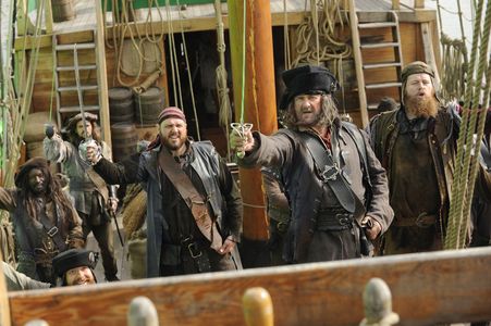 Hugh Bonneville, Tommie Earl Jenkins, Daniel Hoffmann-Gill, and Adam Loxley in Galavant (2015)