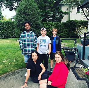 Molly Gordon, Brady Noon, Jacob Tremblay, Keith L. Williams, and Midori Francis in Good Boys (2019)