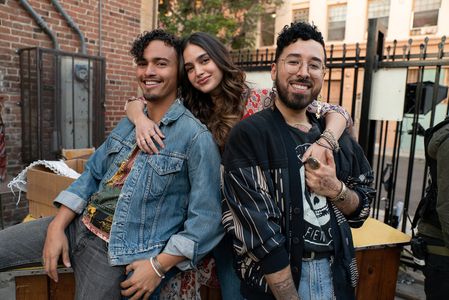 Curly Velasquez, Melissa Barrera, and Tonatiuh in Vida (2018)