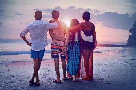 Farhan Akhtar, Priyanka Chopra Jonas, Zaira Wasim, and Rohit Saraf in The Sky Is Pink (2019)