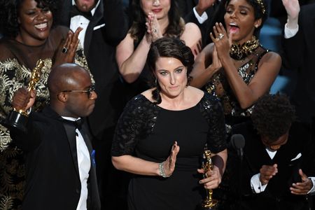 Barry Jenkins, Adele Romanski, Joi McMillon, Janelle Monáe, and Jaden Piner at an event for The Oscars (2017)