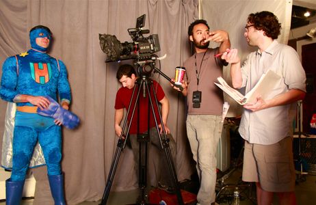 Steven Calcote on the set of 