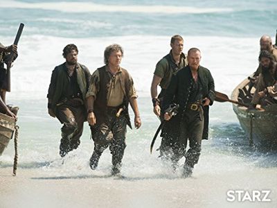 Andre Jacobs, Toby Stephens, Tom Hopper, and Richard Lothian in Black Sails (2014)
