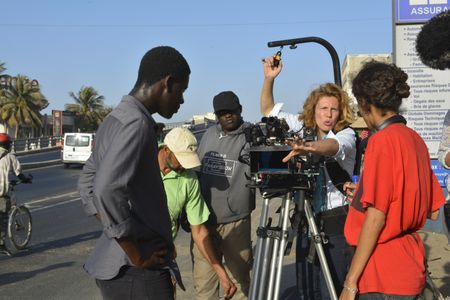 Amadou Mbow, Claire Mathon, and Mati Diop in Atlantics (2019)