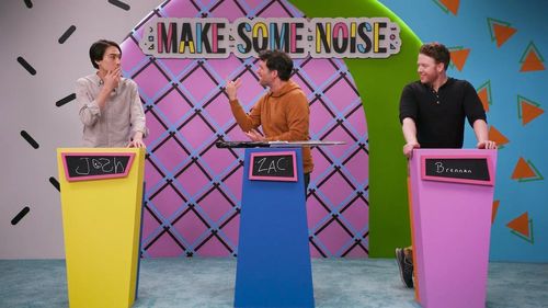 Josh Ruben, Brennan Lee Mulligan, and Zac Oyama in Make Some Noise: 100,000 Batmans (2023)