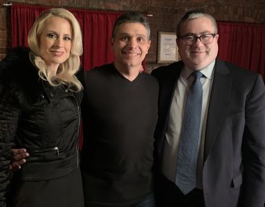 Still of Mandy Del Rio, Jack Thomas Smith, and Steven Burg on the set of Newsfront: Antisemitism in America (2023)