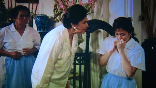 Gloria Romero, Vilma Santos, and Metring David in When Heaven Judges (1990)