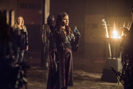 John Barrowman, Katrina Law, and Katie Cassidy in Arrow (2012)