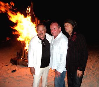 Arthur and Wayne Jobson at Paul Guilfoyle's birthday at Goldeneye, Jamaica