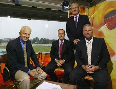 Ian Botham, David Gower, Bob Willis, and Nasser Hussain in Sky Sports Cricket (1990)