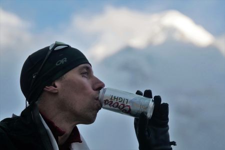 Alex starring in the 1st-ever Coors Light Commercial on Mt. Everest