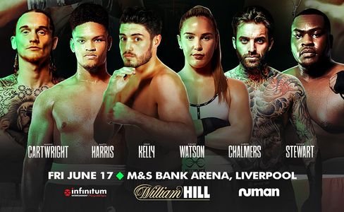Aaron Chalmers, Hosea Stewart, Matty Harris, Mason Cartwright, Chloe Watson, and Josh Kelly in Boxing on 5: IBF Internat
